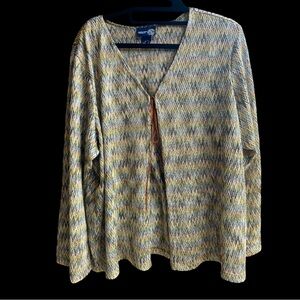 Venezia Jeans Cardigan Womens 22/24 Open Front Shiny Polyester Made In USA